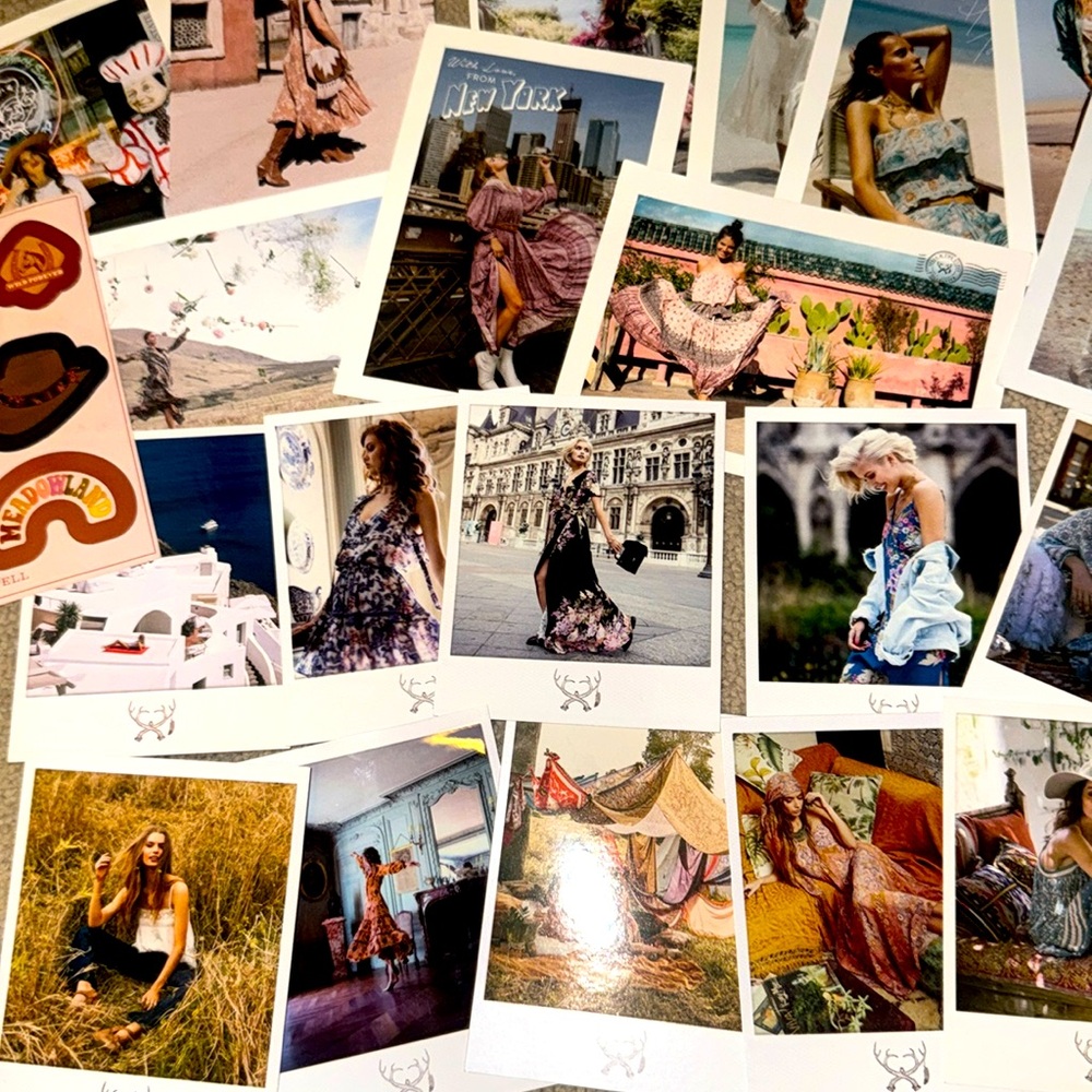 10 Spell Vintage Polaroids 15 Postcards + Meadowland Stickers & Large Tote bag